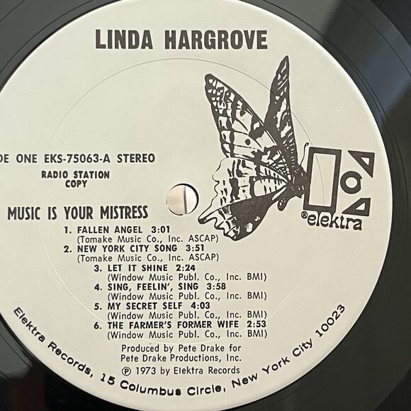 Linda Hargrove Music Is Your Mistress LP 1973 Elektra EKS75063 Promo Radio Copy - Picture 5 of 12